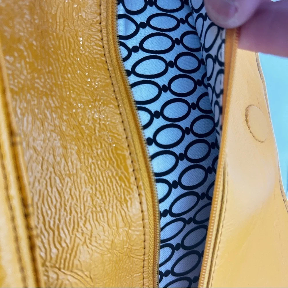 Hobo International Large Patent Leather Women's Clutch Wallet | Orange Y2k - Picture 12 of 15